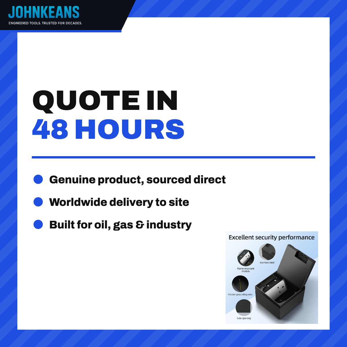 Johnkeans JK-TW-2097 – Johnkeans – Floor Mounted Receptacle Outlet – 13A Minmum, 230V