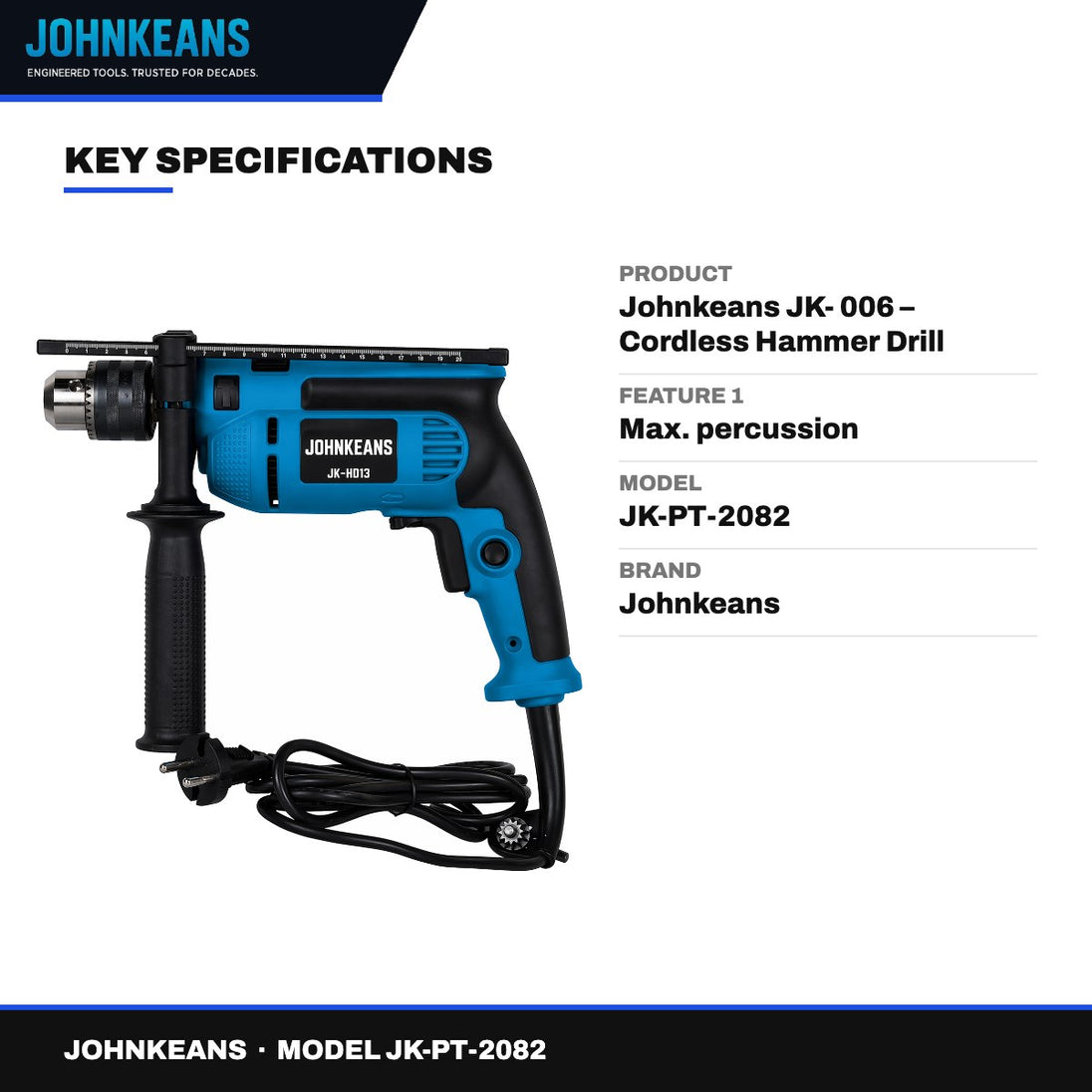 Johnkeans JK-PT-2082 – Johnkeans JK- 006 – Cordless Hammer Drill