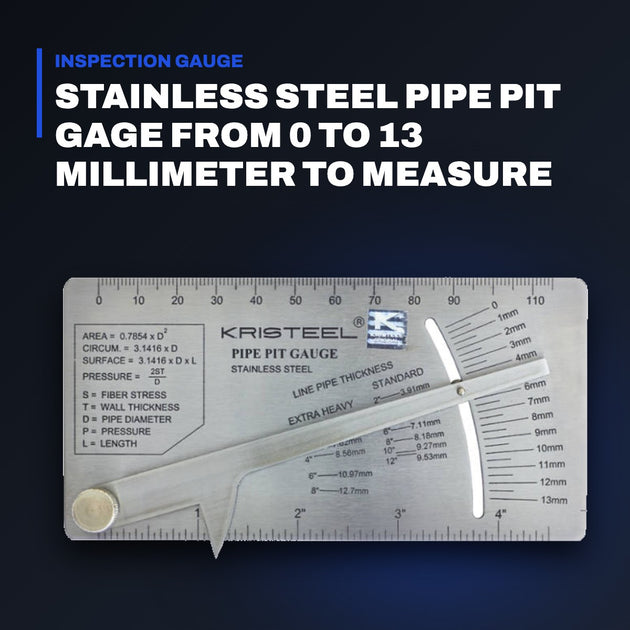 Johnkeans JK-HO-2018 – Stainless Steel Pipe Pit Gage From 0 To 13 Millimeter To Measure The Pitting Depth On The Pipe Or Plate With M