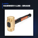 Johnkeans JK-HT-2070 – Hammer 4 Lbs – Brass