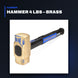 Johnkeans JK-HT-2070 – Hammer 4 Lbs – Brass