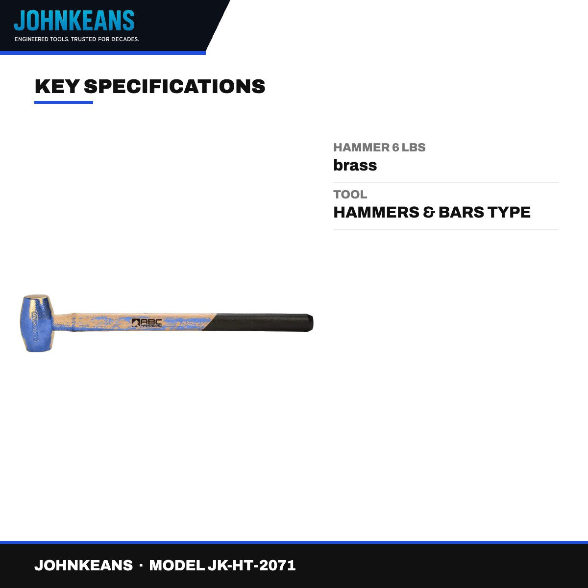 Johnkeans JK-HT-2071 – Hammer 6 Lbs – Brass
