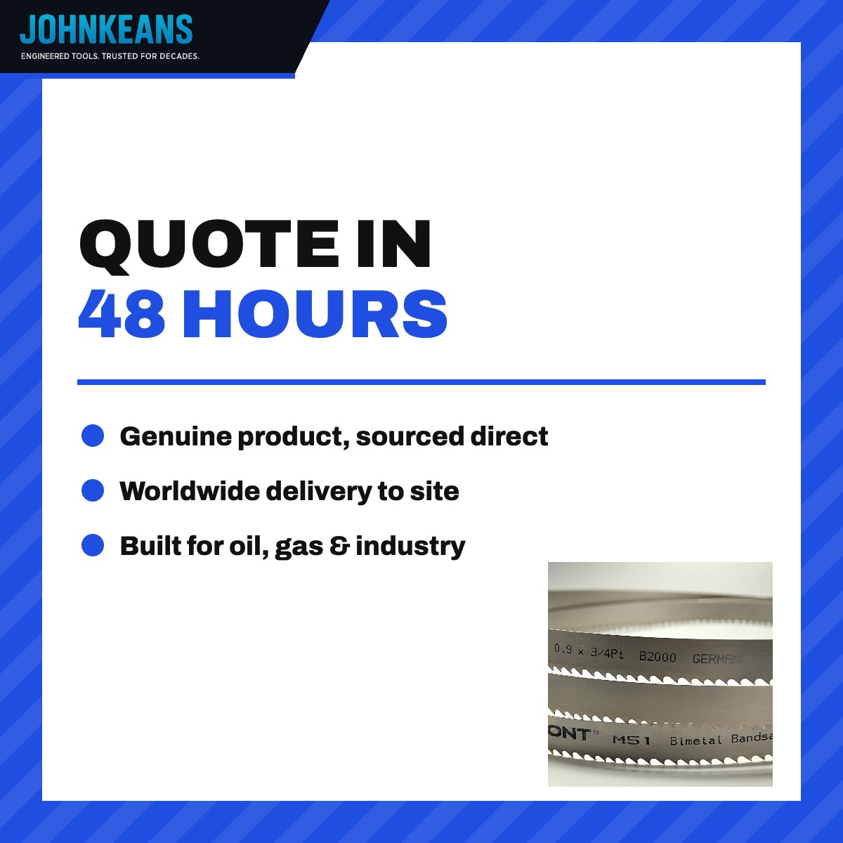 Johnkeans JK-CA-2014 – Johnkeans JK- 119144 – Bi Metal Band Blade
