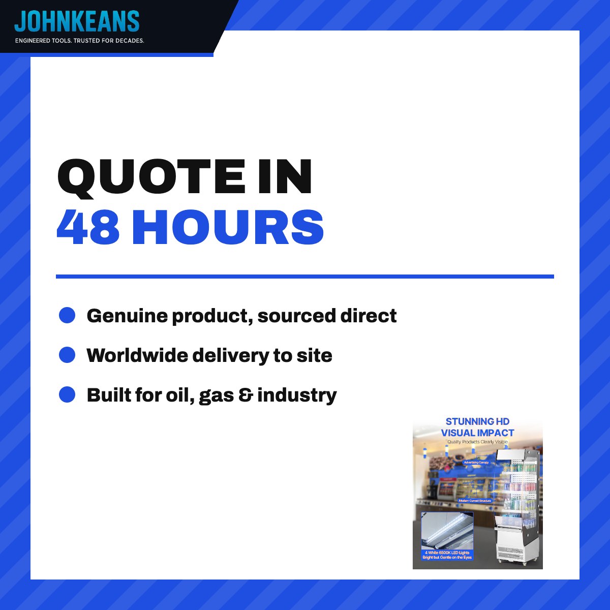 Johnkeans JK-GS-2084 – Johnkeans JK- 1200-S1 – Air Curtain Refrigerator For Drinks - Cube Display Self Service - 4 Led
