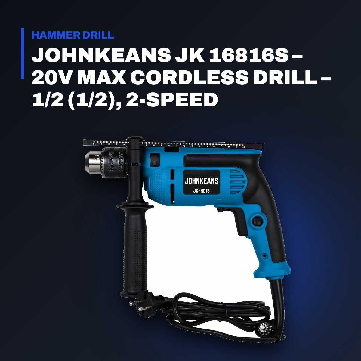 Johnkeans JK-PT-2079 – Johnkeans JK 16816S – 20V Max Cordless Drill – 1/2 (1/2), 2-Speed