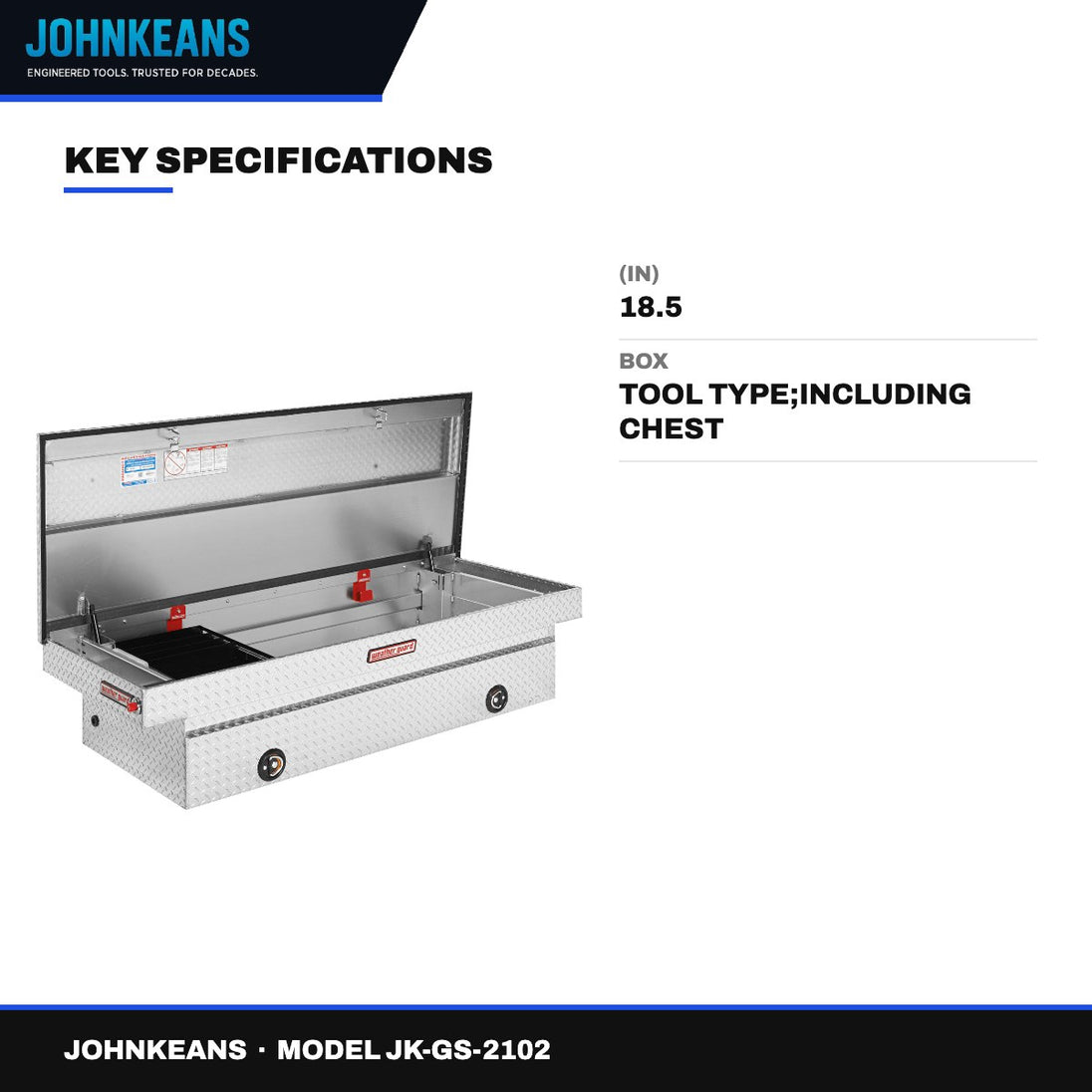 Johnkeans JK-GS-2102 – Saddle Box – Aluminum, Full Extra Wide