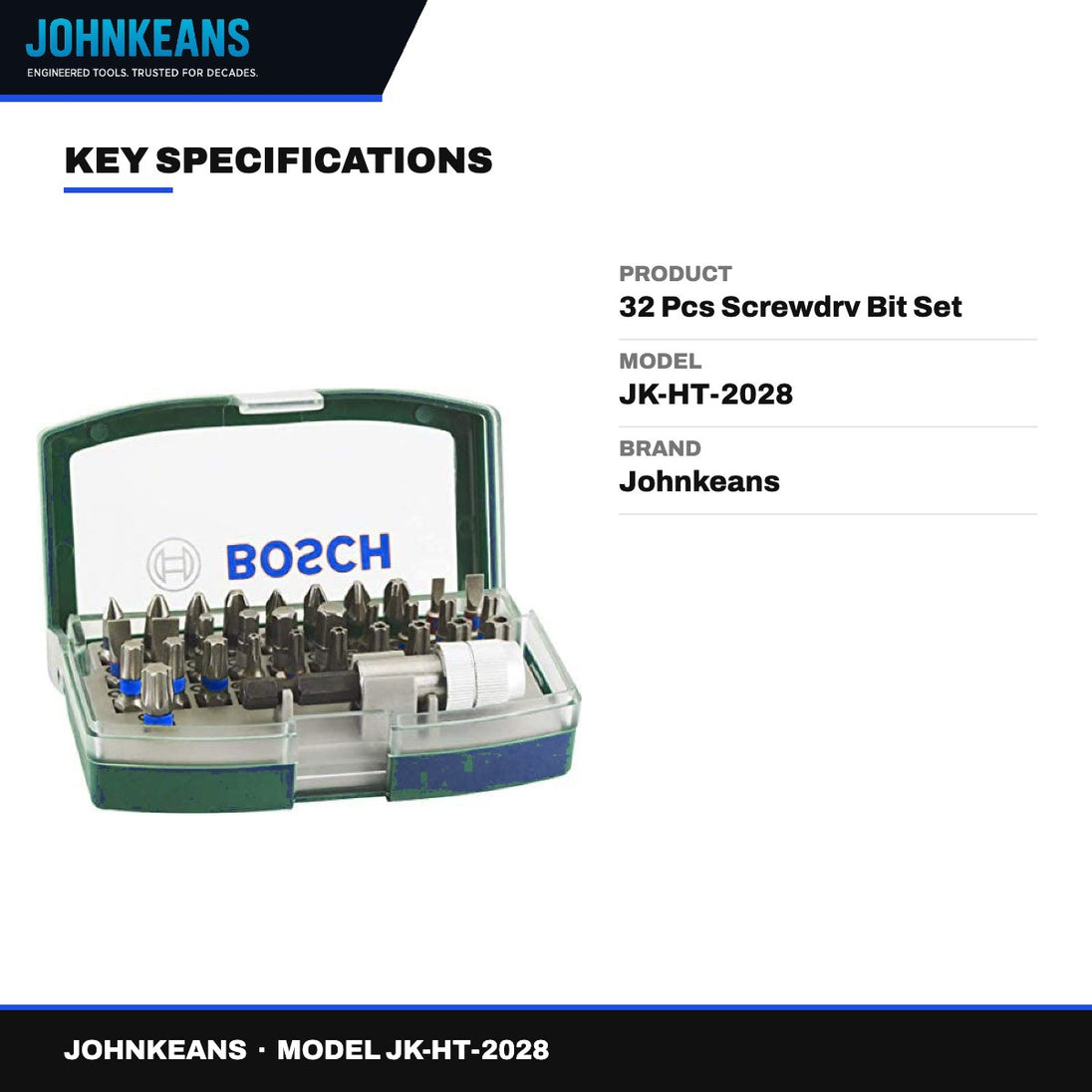 Johnkeans JK-HT-2028 – 32 Pcs Screwdrv Bit Set