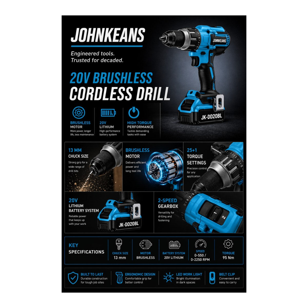 Johnkeans JK-TW-2069 – Cordless Impact Drill