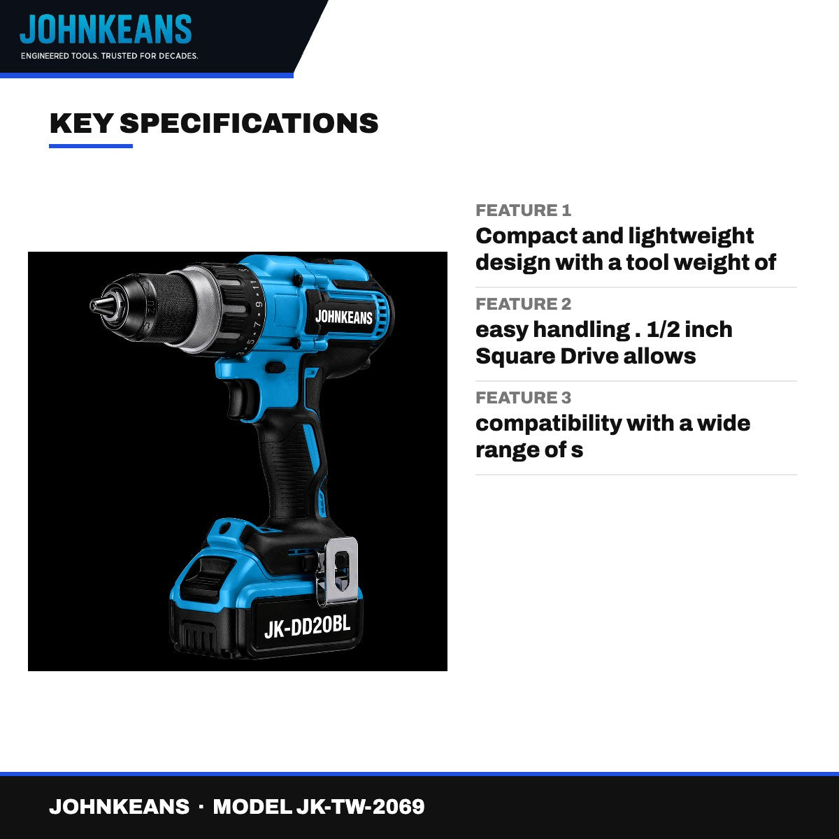 Johnkeans JK-TW-2069 – Cordless Impact Drill