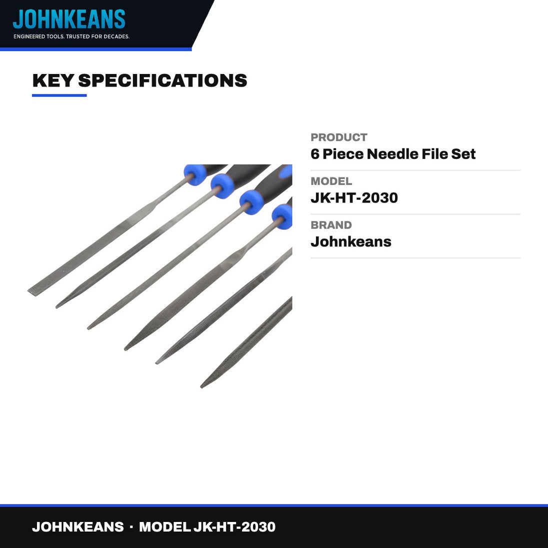 Johnkeans JK-HT-2030 – 6 Piece Needle File Set