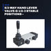 Johnkeans JK-HT-2029 – 5/3-Way Hand Lever Valve-G 1/2-3 Stable Positions – Indexed-Center Closed, Manually Actuated