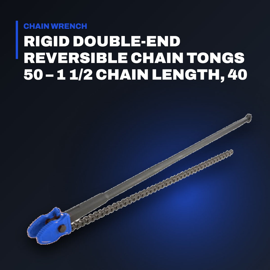 Johnkeans JK-TW-2111 – Rigid Double-End Reversible Chain Tongs 50 – 1 1/2 Chain Length, 40 1/2 Model No
