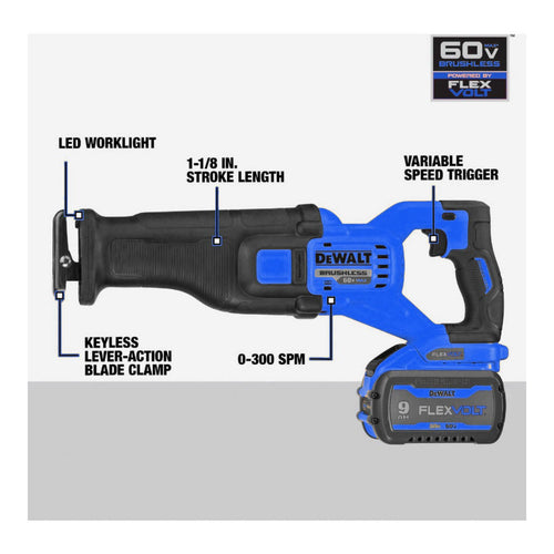 Johnkeans JK-PT-2042 – 60V Brushless Cordless Reciprocating Saw Kit