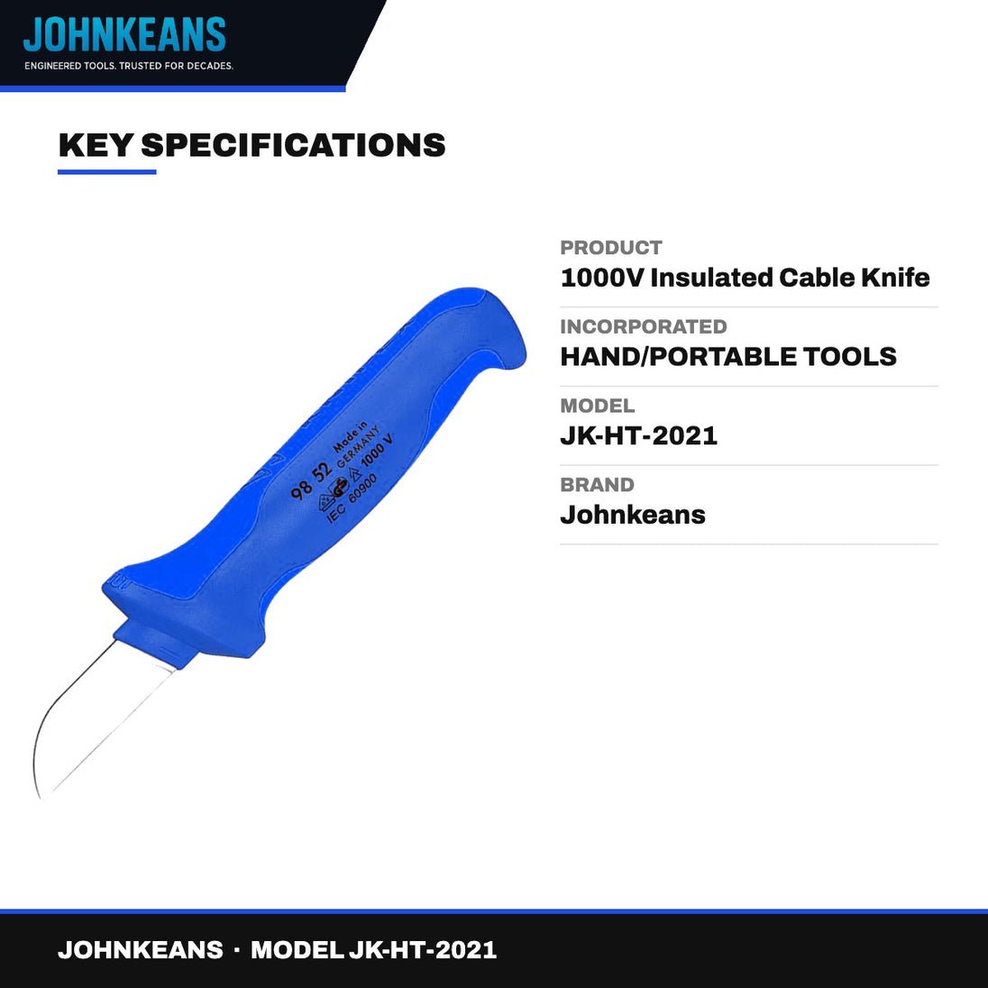 Johnkeans JK-HT-2021 – 1000V Insulated Cable Knife