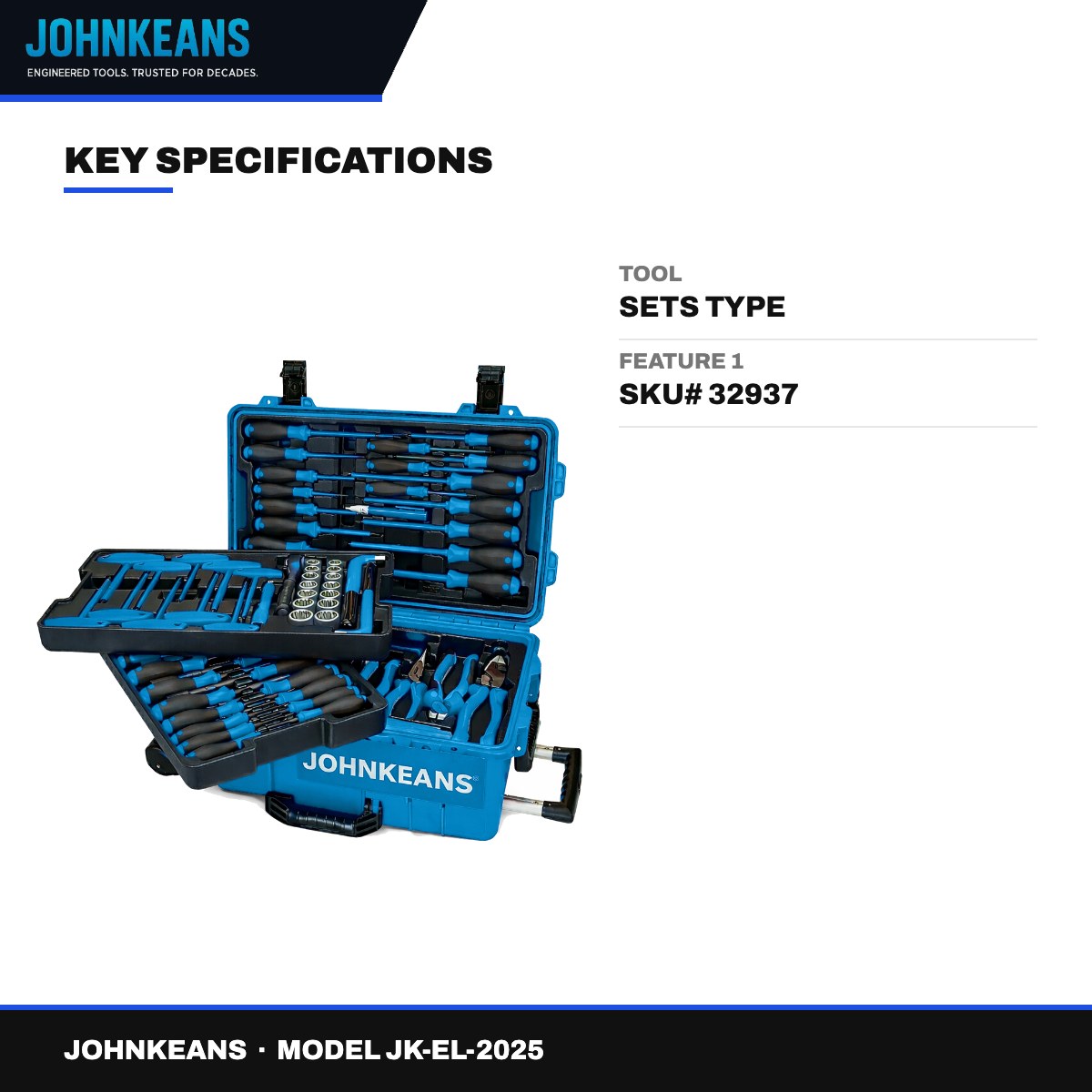 Johnkeans JK-EL-2025 – Master Electrician's Insulated Tool Set 112 Pcs