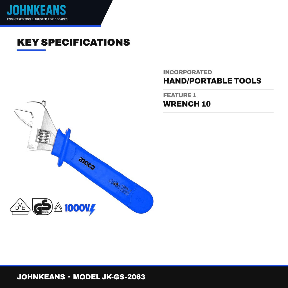Johnkeans JK-GS-2063 – 1000V Insulated Adjustable