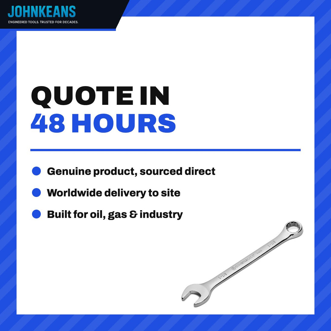 Johnkeans JK-TW-2113 – Wrench Box & Open End – 10-15 Deg Offset Type, 7/8 In Whitworth