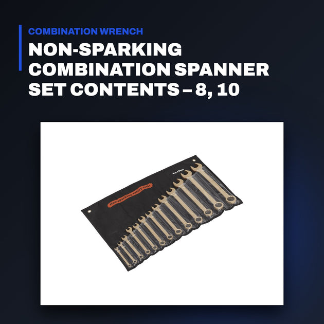 Johnkeans JK-TW-2104 – Non-Sparking Combination Spanner Set Contents – 8, 10