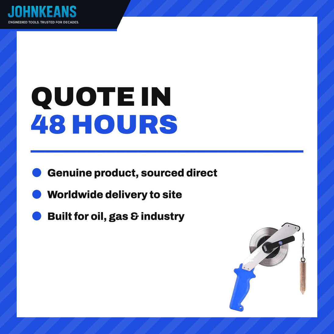 Johnkeans JK-CA-2005 – Oil Gauging Tape 30 m, Stainless Steel, Explosion-Proof