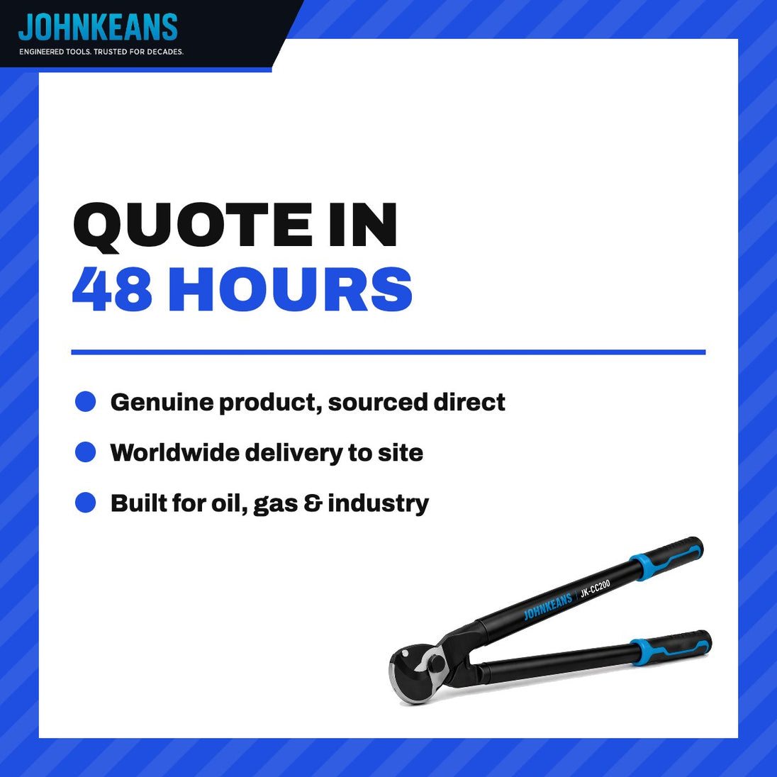 Johnkeans JK-HT-2050 – Cable Cutter Battery Operated With Two Batteries And Charger – Remote Controlled