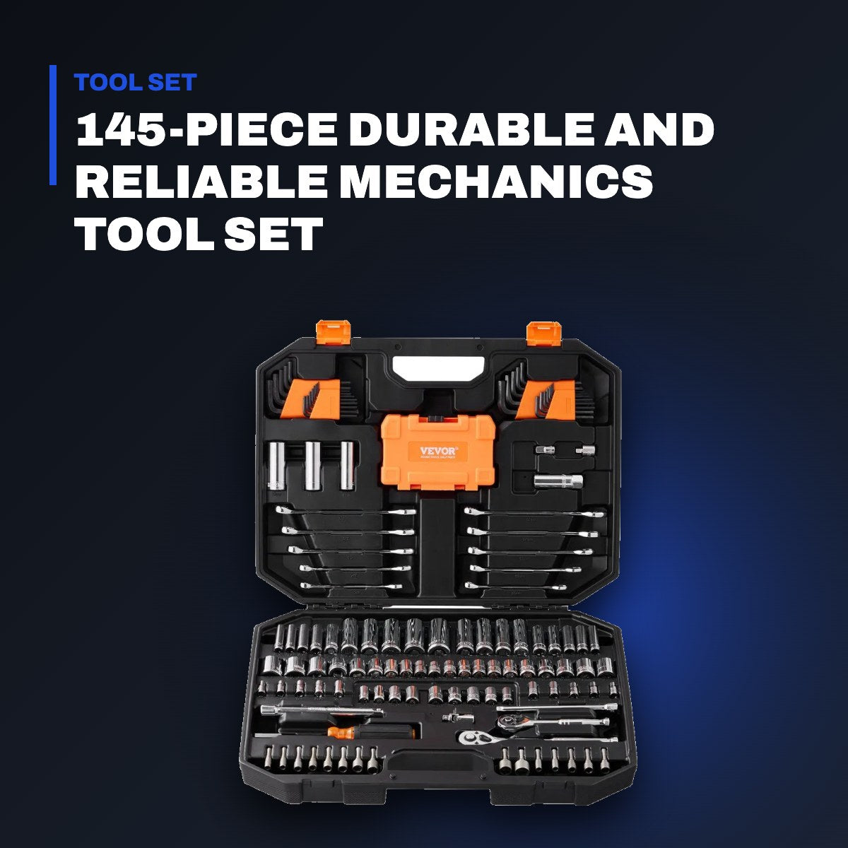 Johnkeans JK-HT-2024 – 145-Piece Durable And Reliable Mechanics Tool Set