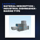 Johnkeans JK-FA-2013 – Material Description – Industrial Dishwasher - Marine Type