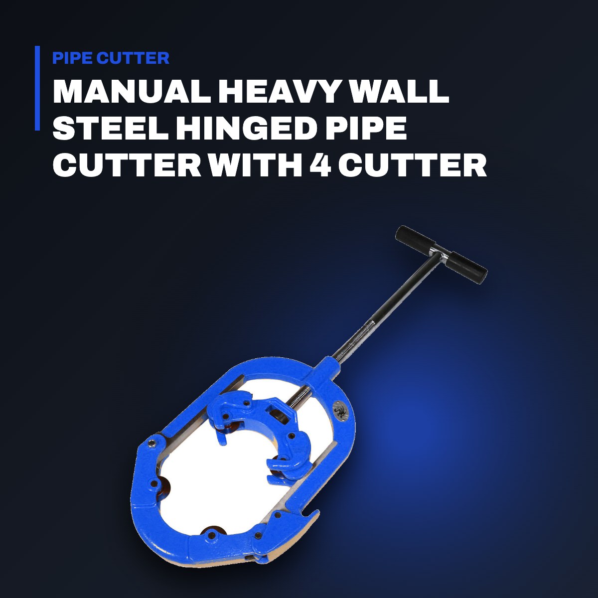 Johnkeans JK-HT-2113 – Manual Heavy Wall Steel Hinged Pipe Cutter With 4 Cutter Wheels For Carbon Steel Pipe Size 6 To 8 – Designed F
