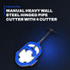 Johnkeans JK-HT-2113 – Manual Heavy Wall Steel Hinged Pipe Cutter With 4 Cutter Wheels For Carbon Steel Pipe Size 6 To 8 – Designed F