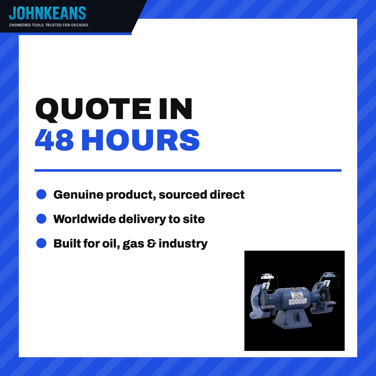 Johnkeans JK-EL-2008 – Industrial Bench Grinder 8", 1 HP with 10 Grinding Wheels