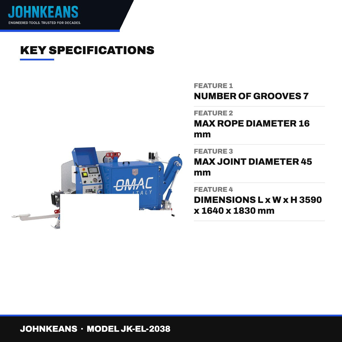 Johnkeans JK-EL-2038 – Hydraulic Cable Puller 50 kN