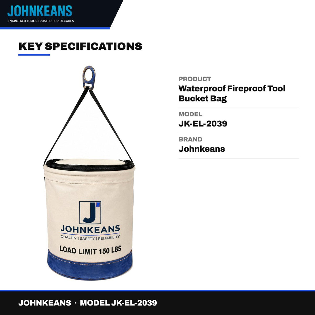 Johnkeans JK-EL-2039 – Waterproof Fireproof Tool Bucket Bag