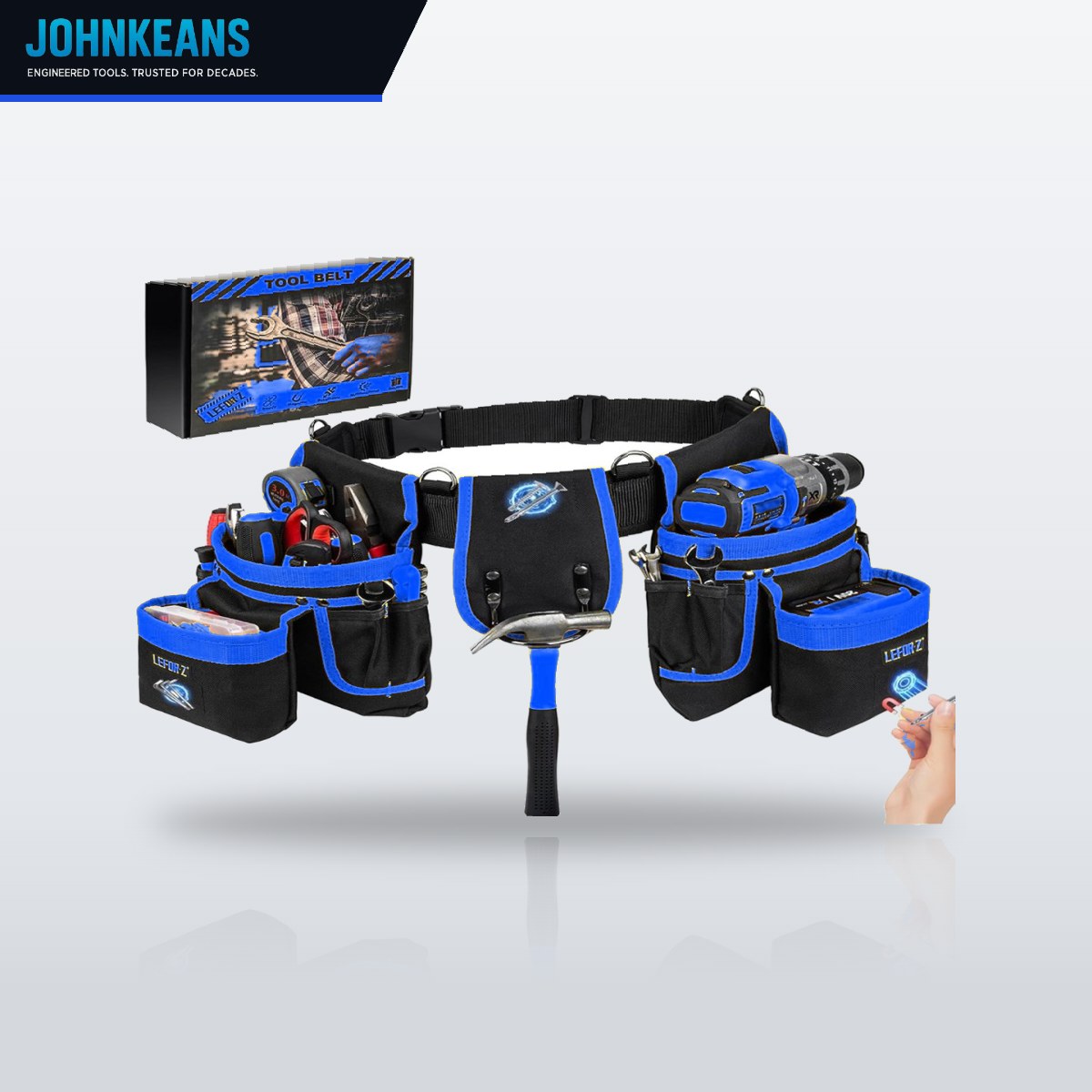 Johnkeans JK-EL-2040 – Magnetic Tool Belt 27 Pockets