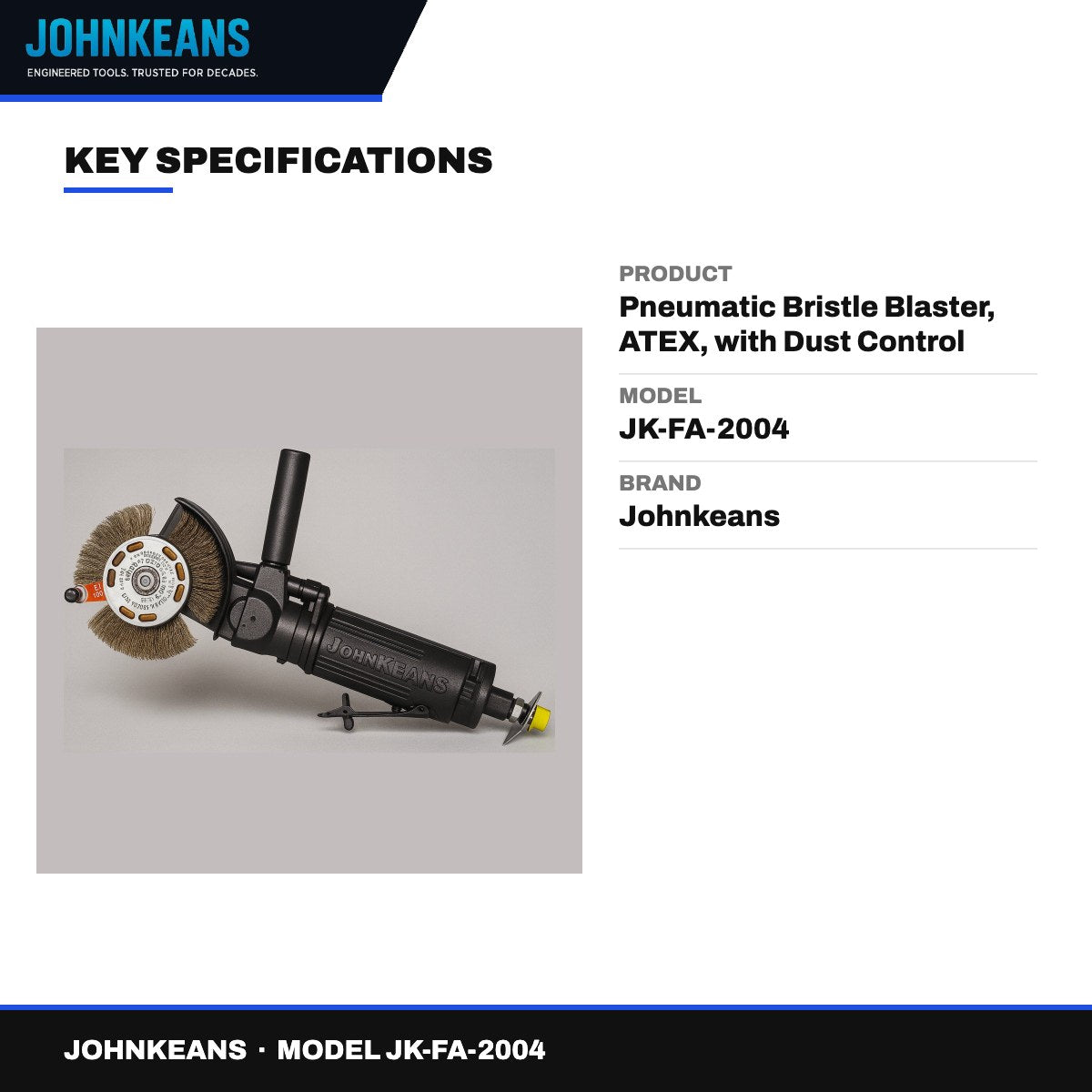Johnkeans JK-FA-2004 – Pneumatic Bristle Blaster, ATEX, with Dust Control