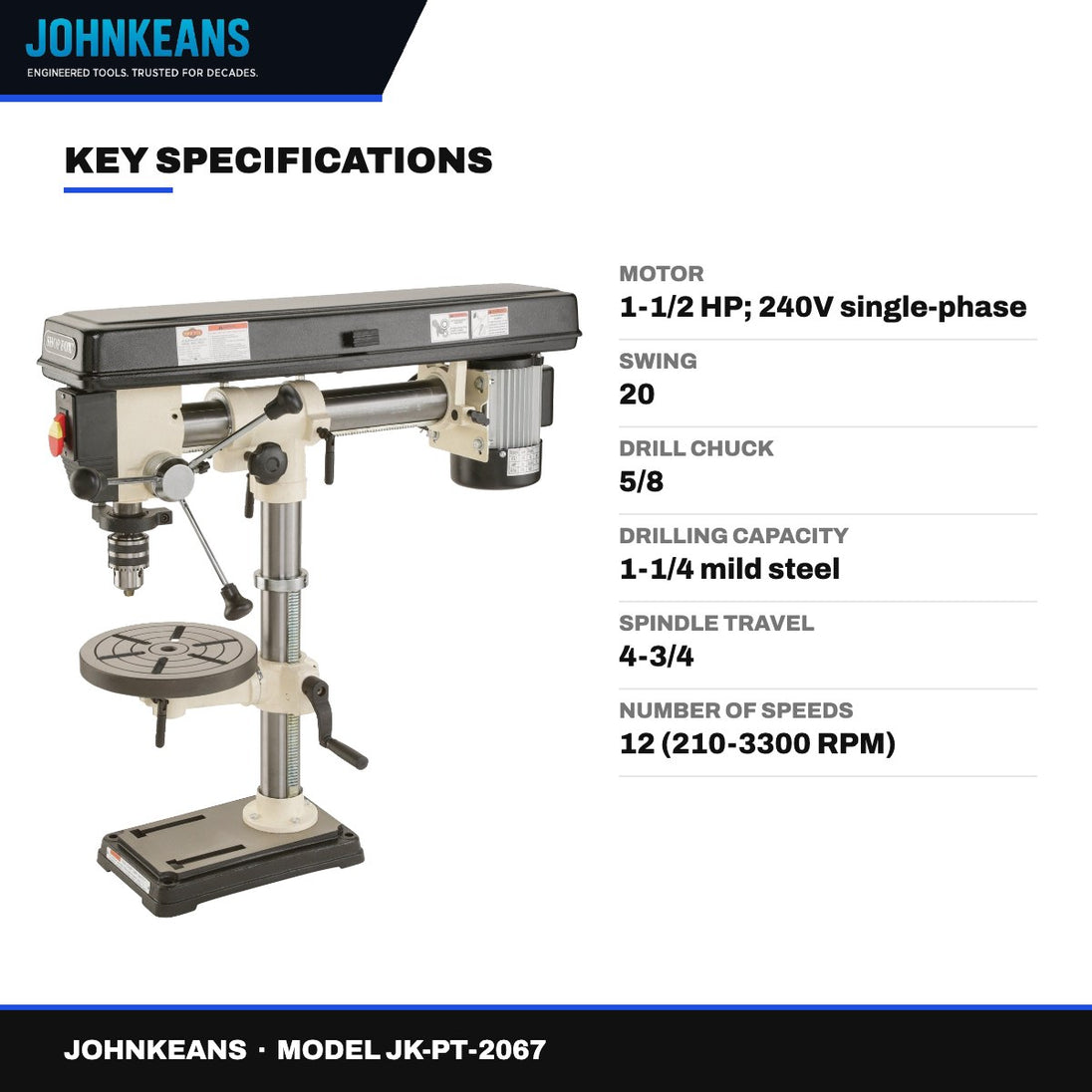 Johnkeans JK-PT-2067 – Floor Drill Press