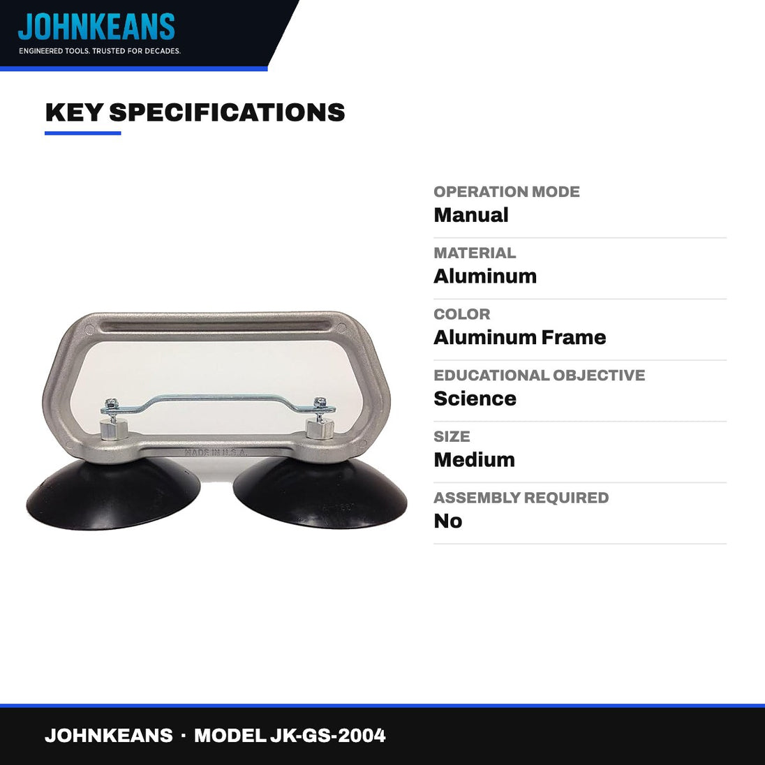 Johnkeans JK-GS-2004 – Heavy Duty Double Suction Cup Panel Lifter