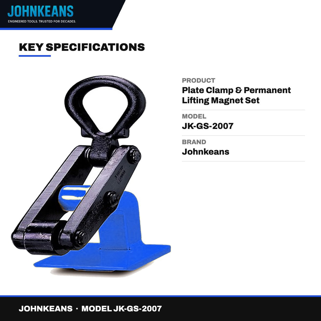 Johnkeans JK-GS-2007 – Plate Clamp & Permanent Lifting Magnet Set