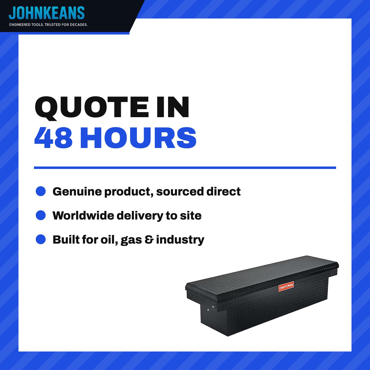Johnkeans JK-GS-2037 – Aluminium Crossover Truck Tool Box 71" Matte Black