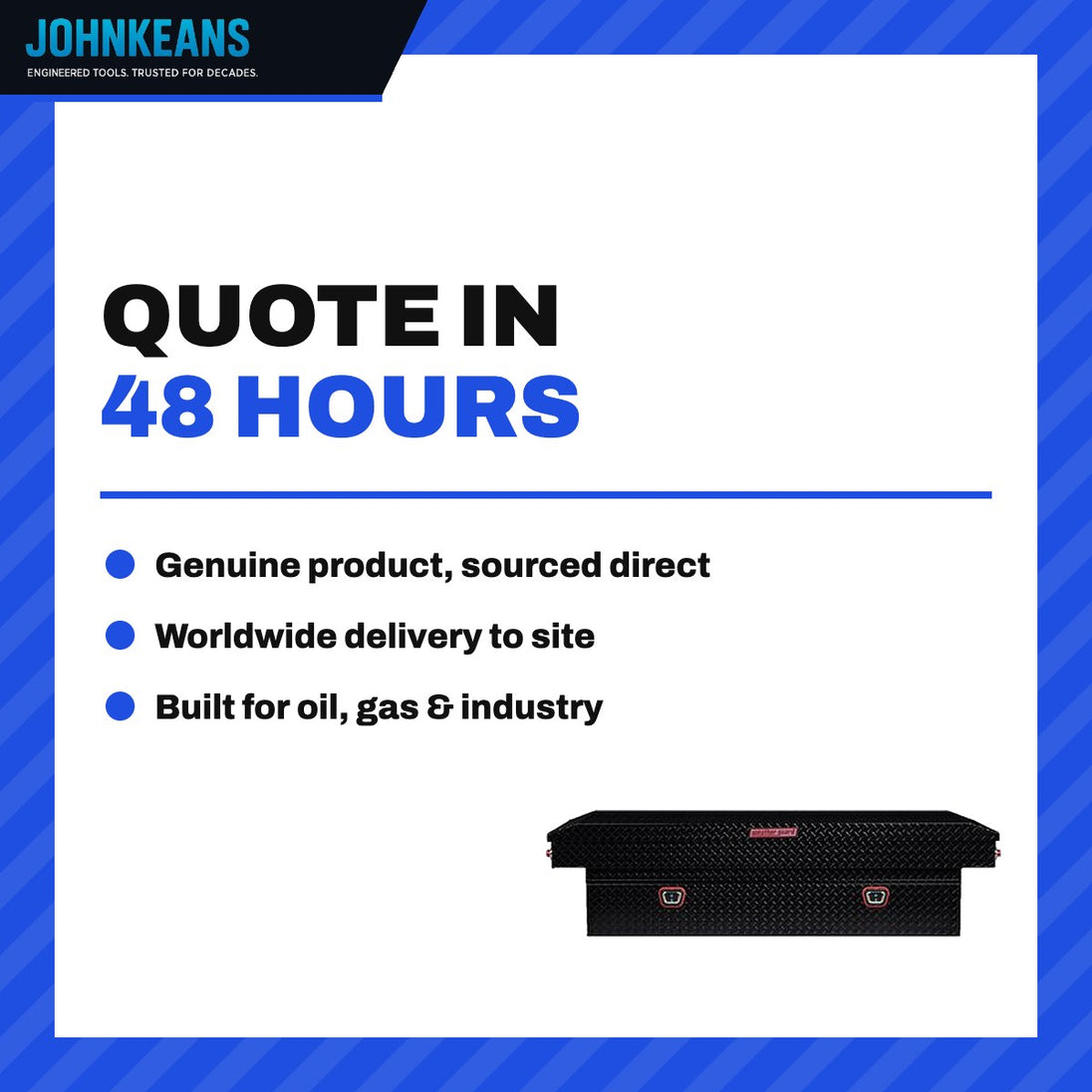Johnkeans JK-GS-2038 – Aluminium Saddle Truck Box 72" Gloss Black