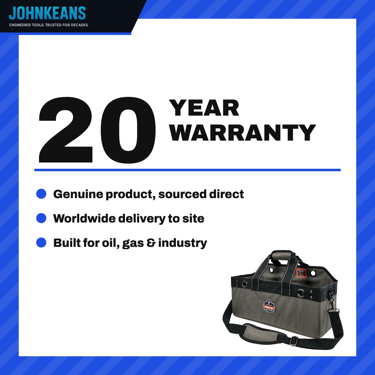 Johnkeans JK-GS-2043 – Large Bucket Tool Bag with Tethering Points