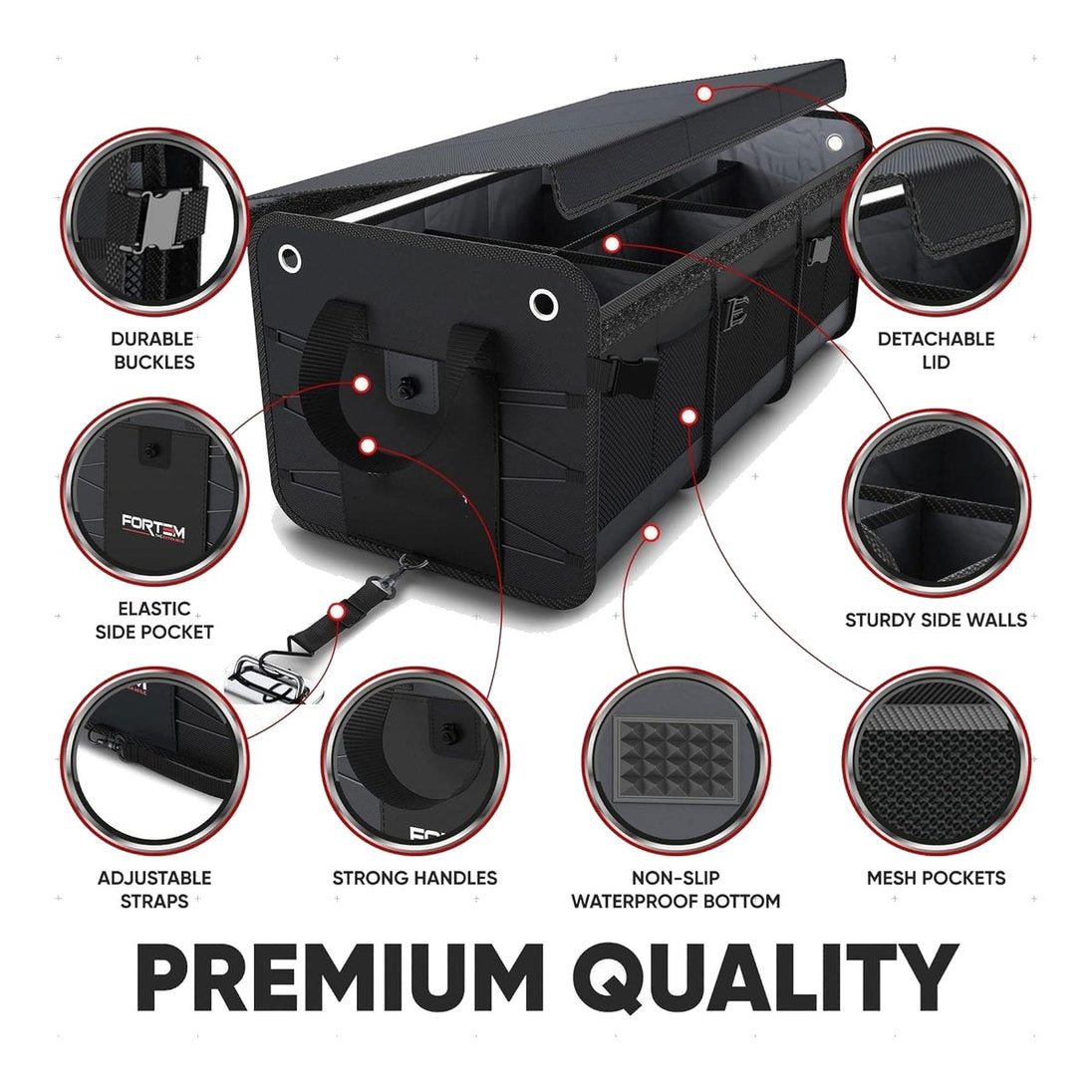 Johnkeans JK-GS-2044 – Collapsible Waterproof Vehicle Trunk Organizer 80 x 35 x 35 cm