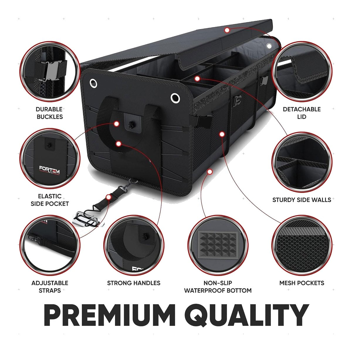 Johnkeans JK-GS-2044 – Collapsible Waterproof Vehicle Trunk Organizer 80 x 35 x 35 cm