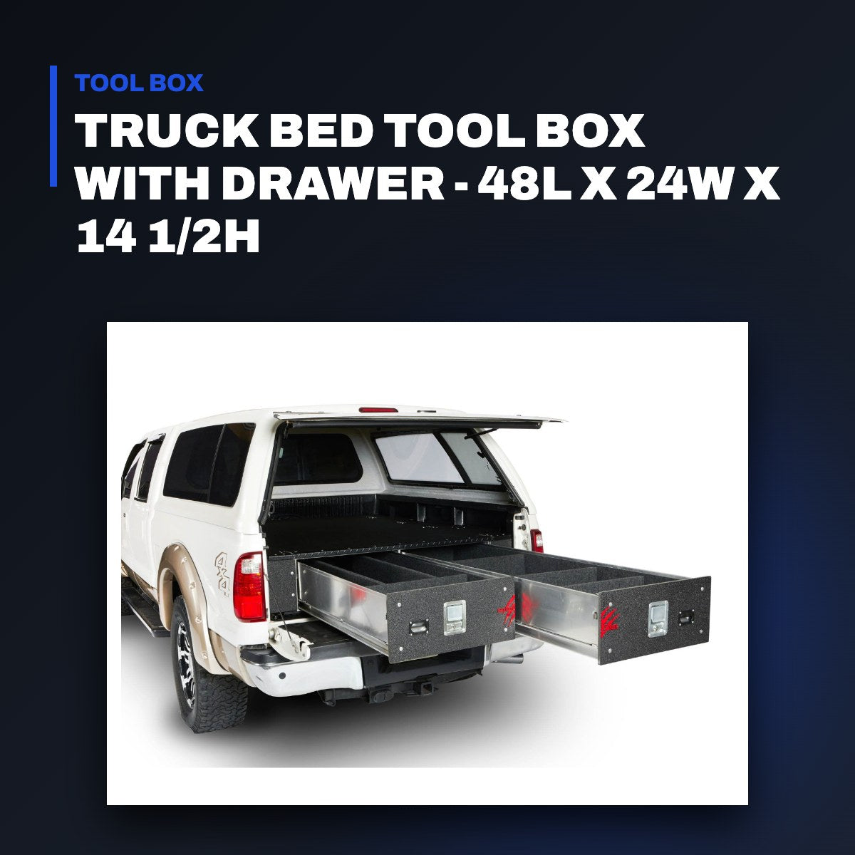 Johnkeans JK-HT-2146 – Truck Bed Tool Box With Drawer - 48L X 24W X 14 1/2H