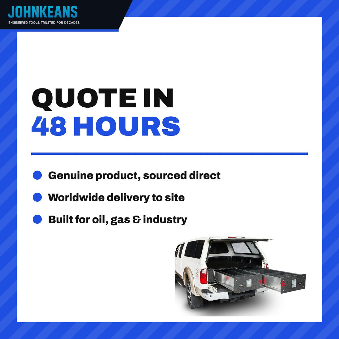Johnkeans JK-HT-2146 – Truck Bed Tool Box With Drawer - 48L X 24W X 14 1/2H