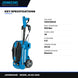 Johnkeans JK-HO-2002 – Electric High Pressure Washer 500 Bar, 18 L/min – Heavy Duty Trolley