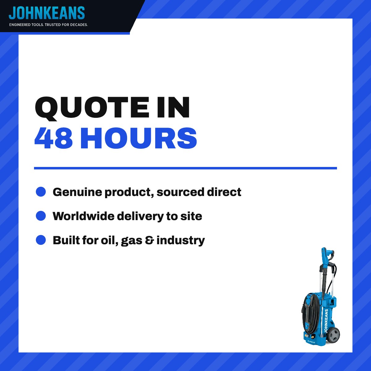 Johnkeans JK-HO-2002 – Electric High Pressure Washer 500 Bar, 18 L/min – Heavy Duty Trolley