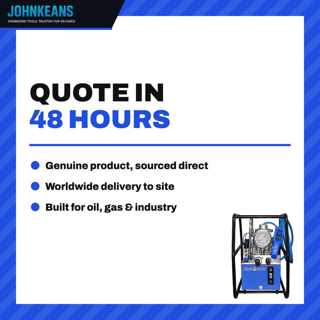 Johnkeans JK-HO-2004 – Pneumatic Hydraulic Power Pack 4 HP with Twin Hose 4.5 m