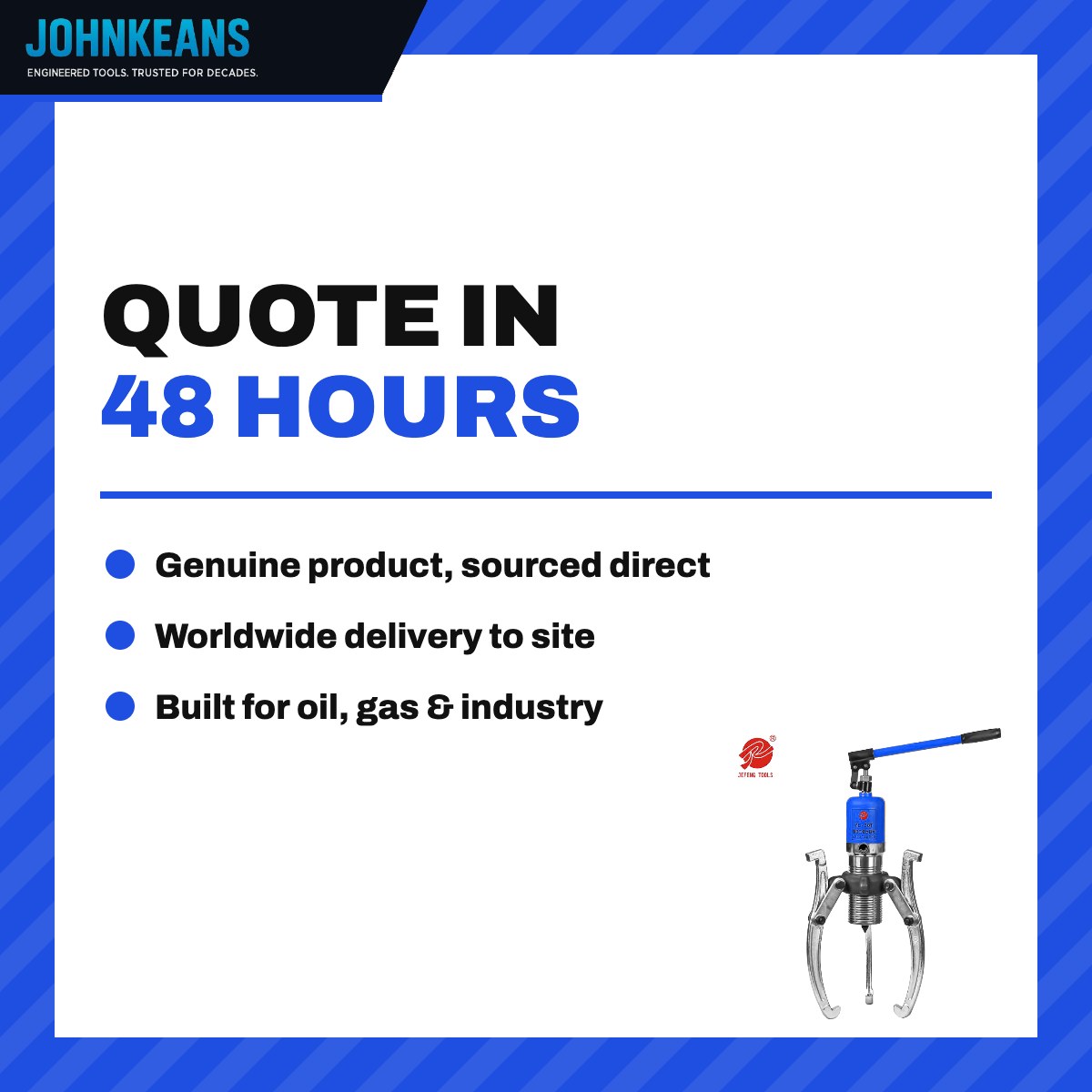 Johnkeans JK-HT-2026 – 30T Hydraulic Bearing Puller Set - Precision Bearing Removal Tool With Pressure Relief Valve & Removable Eject