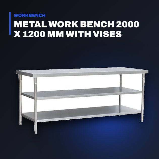 Johnkeans JK-HT-2003 – Metal Work Bench 2000 x 1200 mm with Vises