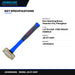 Johnkeans JK-HT-2007 – Non-Sparking Brass Hammer 4 lb, Fiberglass Handle