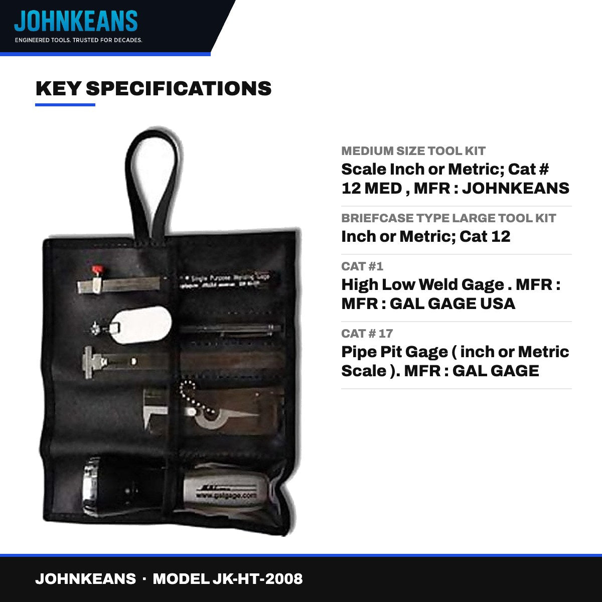 Johnkeans JK-HT-2008 – Weld Inspection Gauge Kit